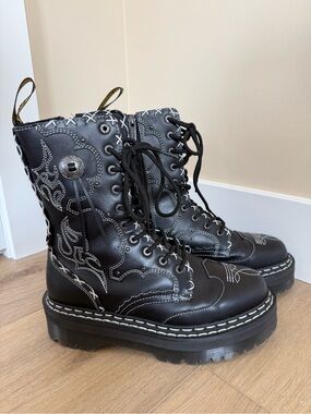 Dr. Martens Jadon Hi Boot Gothic Americana Leather Platforms